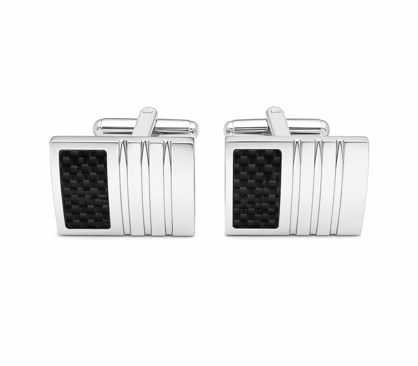 Stainless Steel Carbon Fiber Cufflink image 0