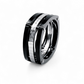 Black & Stainless Steel Ring image 0