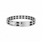 Men's 316 Stainless Steel ID Bracelet with Black Diamond