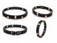 Black Textured Rubber & Rose Gold Plated Bracelet