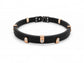 Black Textured Rubber & Rose Gold Plated Bracelet