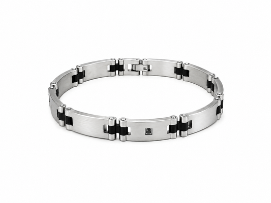 Eclipse Black Diamond 316 Stainless Steel Bracelet