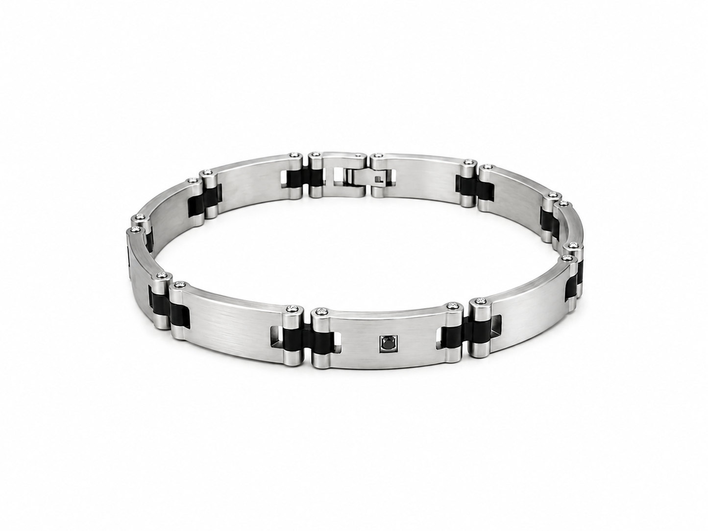 Eclipse Black Diamond 316 Stainless Steel Bracelet
