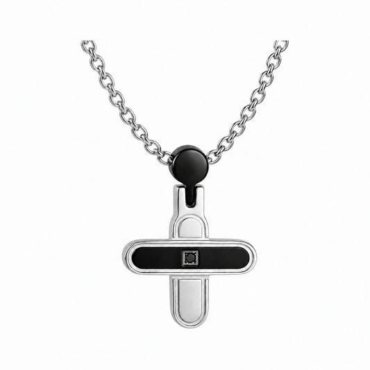 Black Diamond Cross Pendant Necklace
