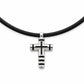 Stainless cut out cross necklace