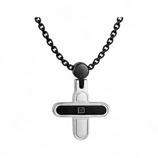 Black Diamond Cross Pendant Necklace